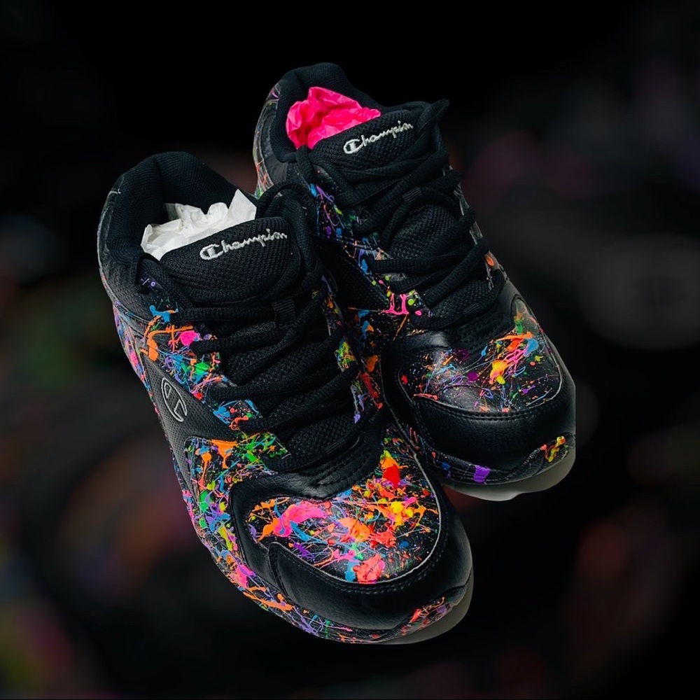 SOLD - Champion Custom Made Splatter Shoes - Picture 4 of 11